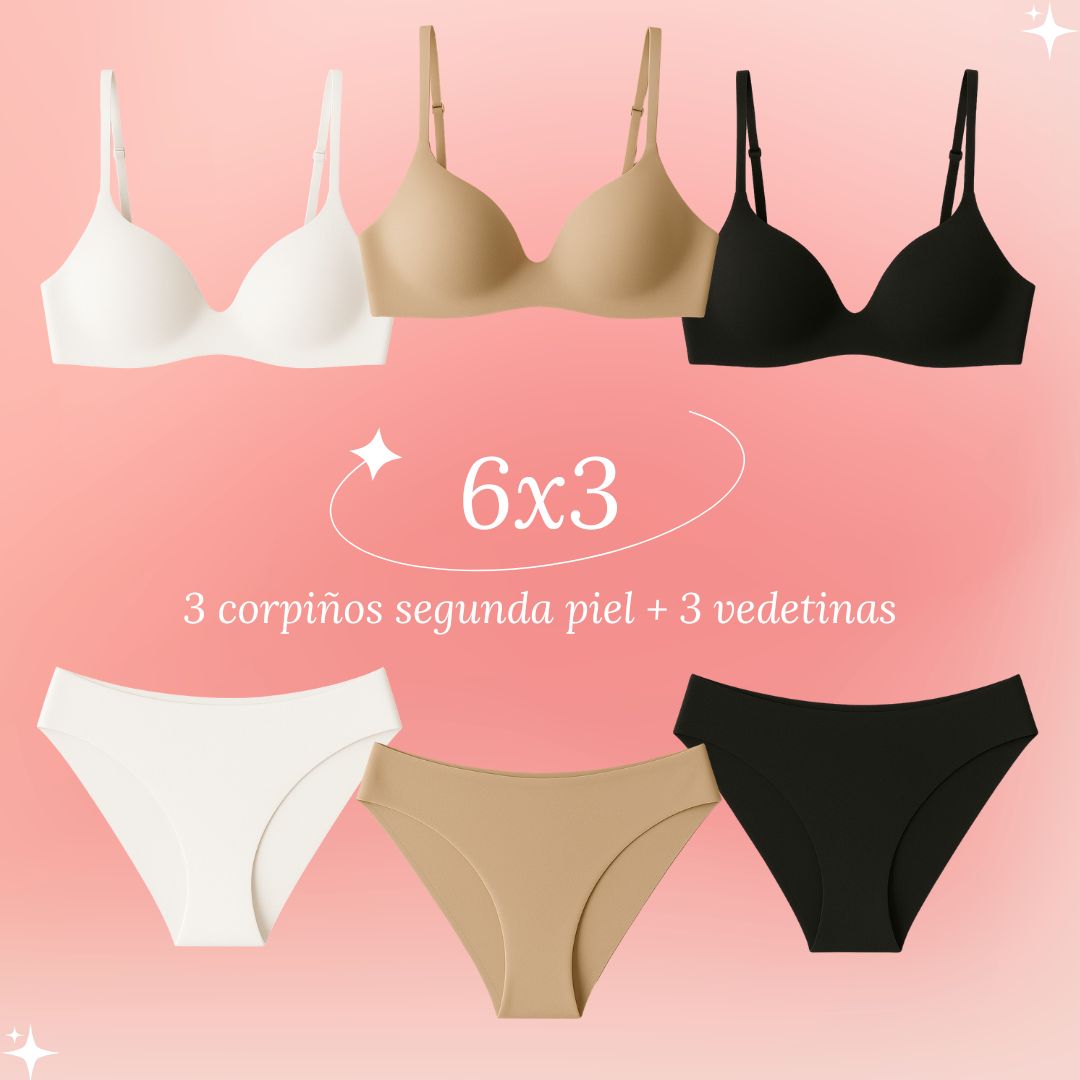 PROMO 6X3 - 3 Corpiños + 3 Bombachas