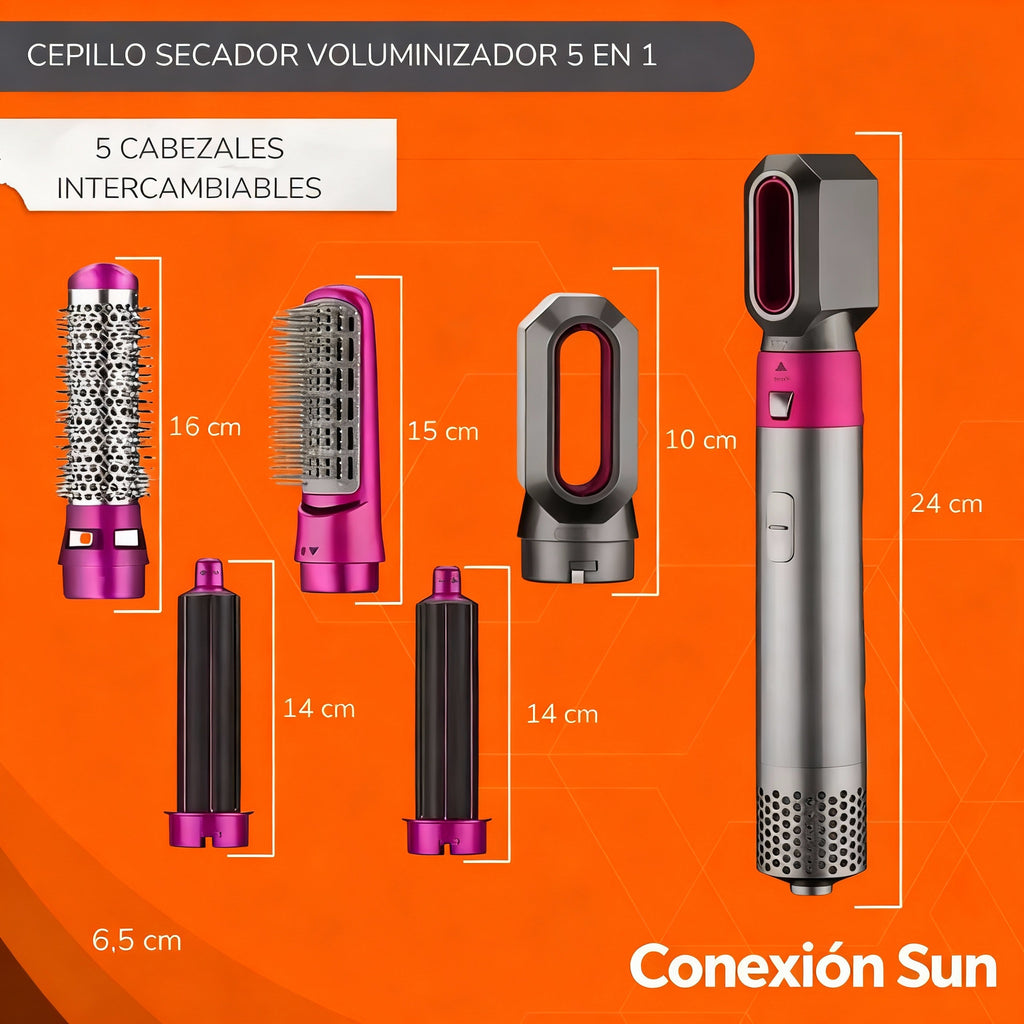 SECADOR MODELADOR EXXTRA TECH 5 EN 1 – PEINADO VERSÁTIL Y PROFESIONAL